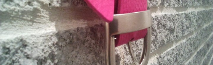 Ceinture cuir rose